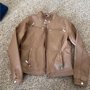 Jou Jou Tan Leather Jacket
